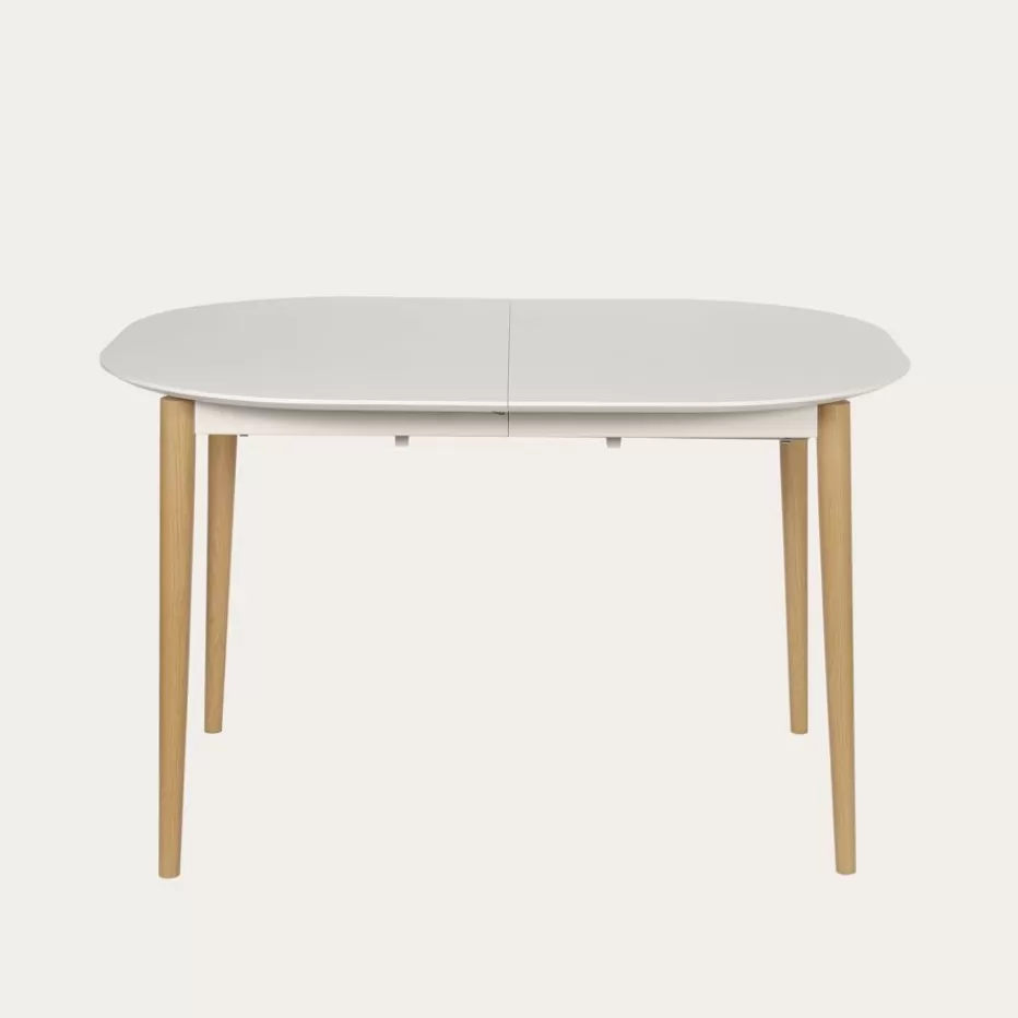 Best Sale Icara Mesa de comedor extensible ovalada 120/220 lacada en blanco y natural Salles À Manger | Tables De Cuisine