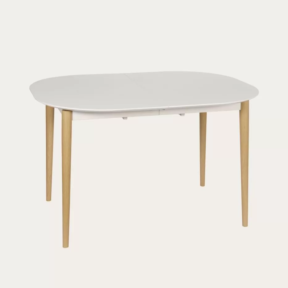 Best Sale Icara Mesa de comedor extensible ovalada 120/220 lacada en blanco y natural Salles À Manger | Tables De Cuisine