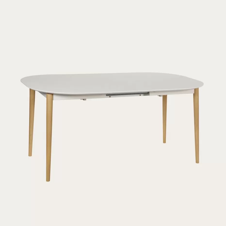 Best Sale Icara Mesa de comedor extensible ovalada 120/220 lacada en blanco y natural Salles À Manger | Tables De Cuisine