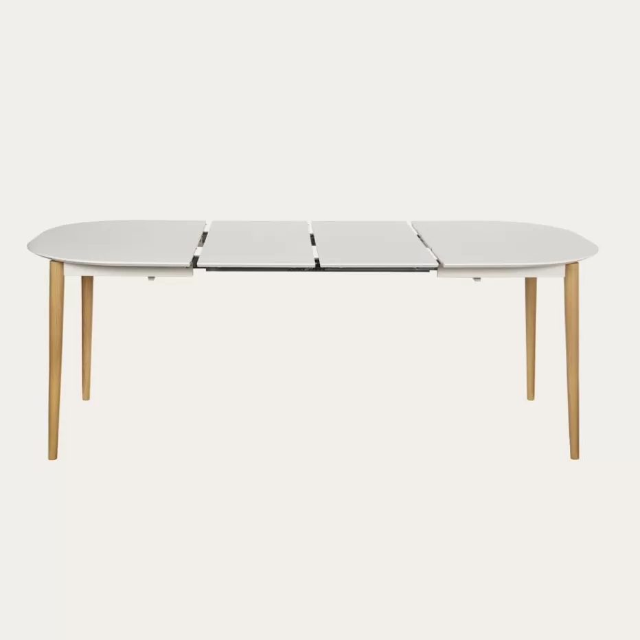 Best Sale Icara Mesa de comedor extensible ovalada 120/220 lacada en blanco y natural Salles À Manger | Tables De Cuisine