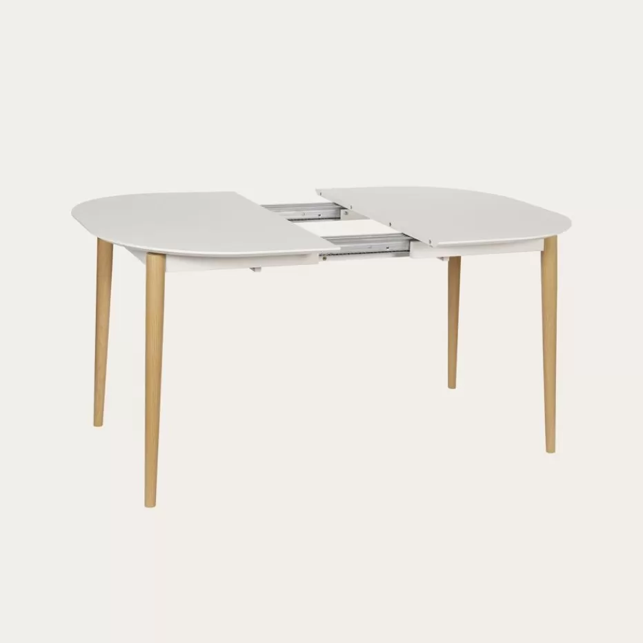 Best Sale Icara Mesa de comedor extensible ovalada 120/220 lacada en blanco y natural Salles À Manger | Tables De Cuisine