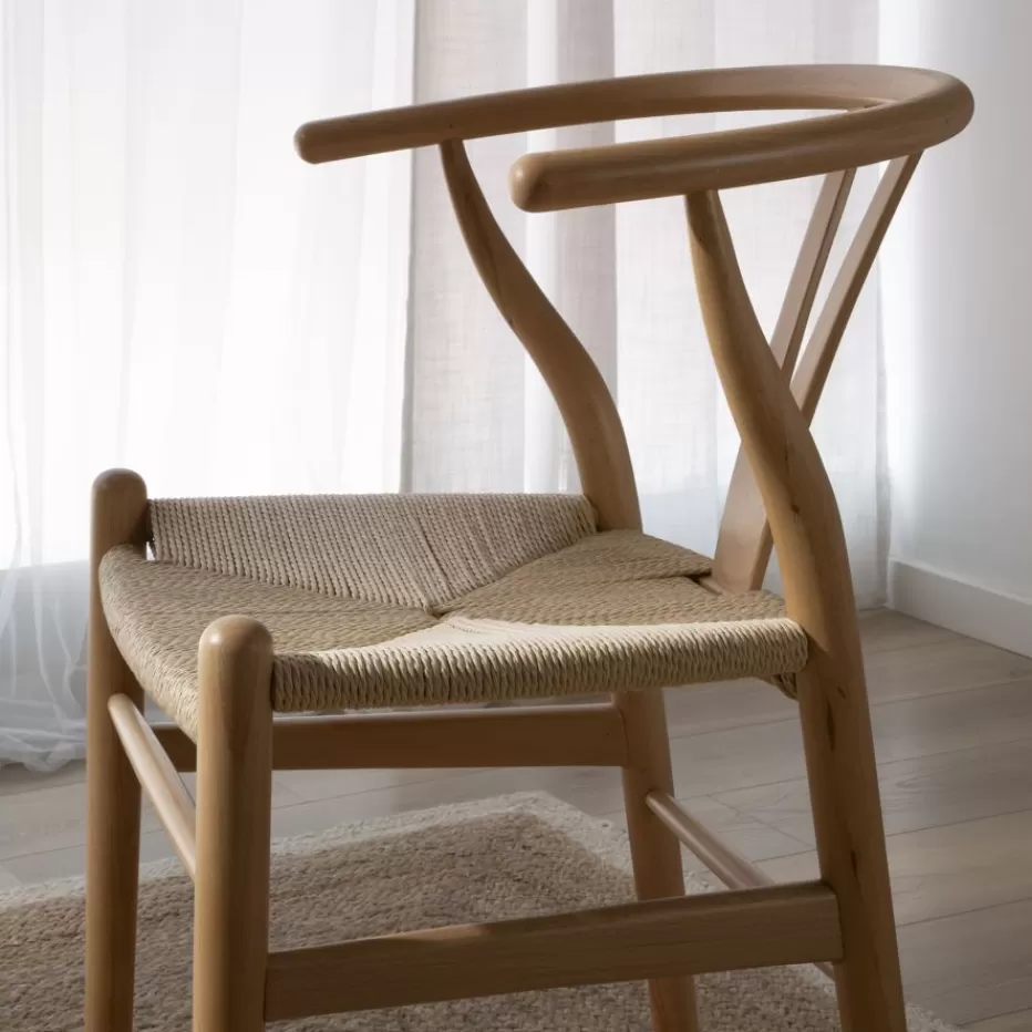 New Isola Chaise en bois massif de couleur naturelle Salles À Manger | Chaises Modernes