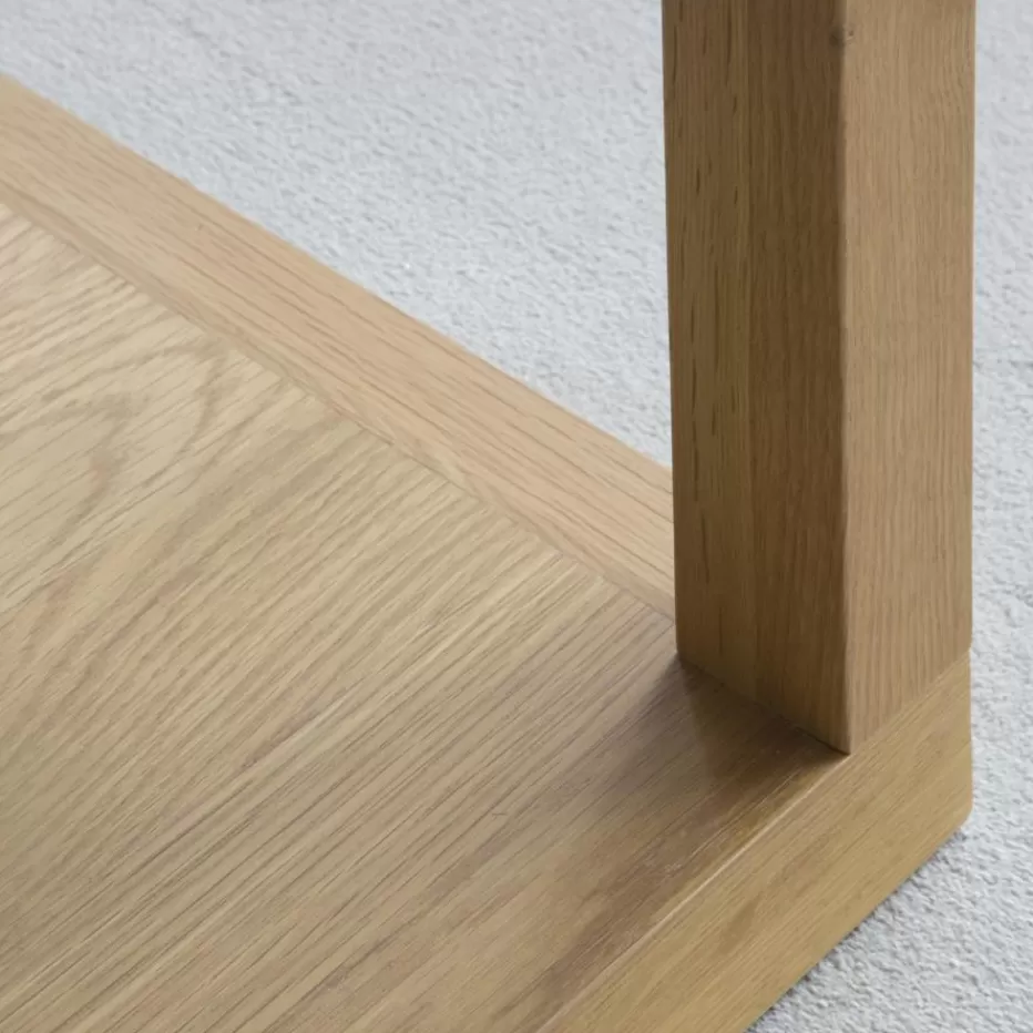 New Juliet Table basse en bois et verre couleur chêne naturel Salon | Tables D'appoint