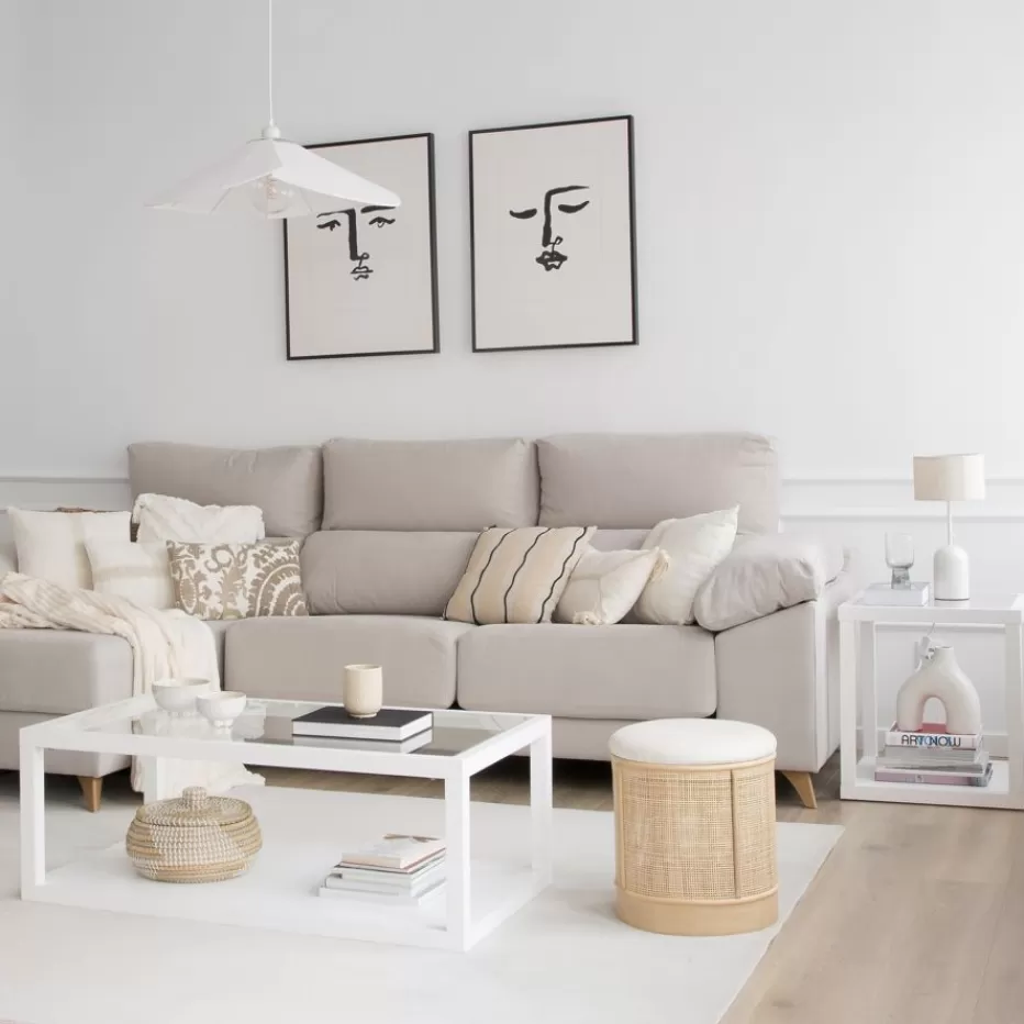 Online Juliet Table basse en bois et verre laqué en blanc Salon | Tables D'appoint