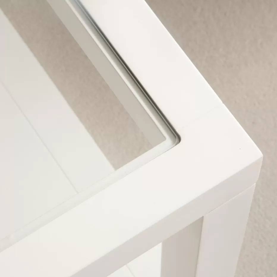 Online Juliet Table basse en bois et verre laqué en blanc Salon | Tables D'appoint
