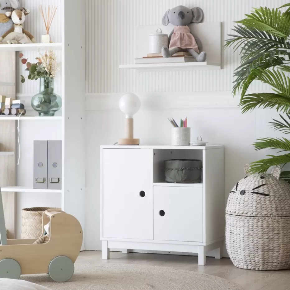 Cheap Kadi Meuble enfant avec espace de rangement laqué en blanc Enfant Chambre Pour Jeunes Et Enfants | Chambre