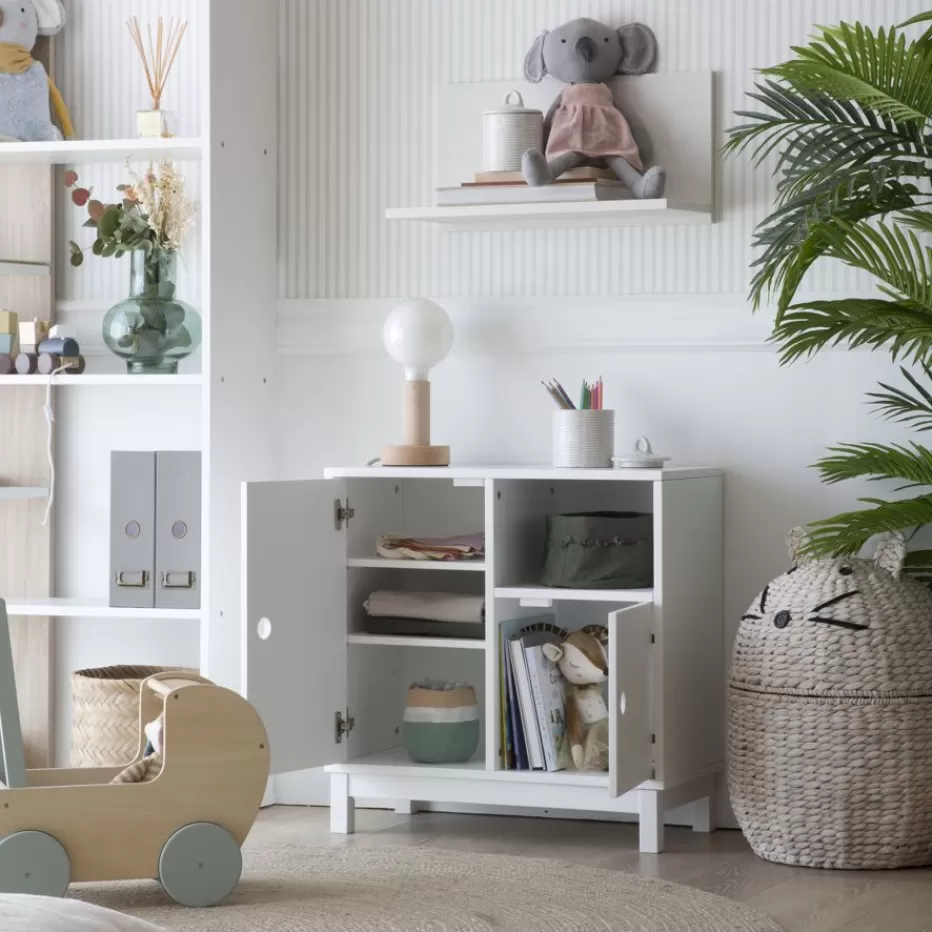 Cheap Kadi Meuble enfant avec espace de rangement laqué en blanc Enfant Chambre Pour Jeunes Et Enfants | Chambre