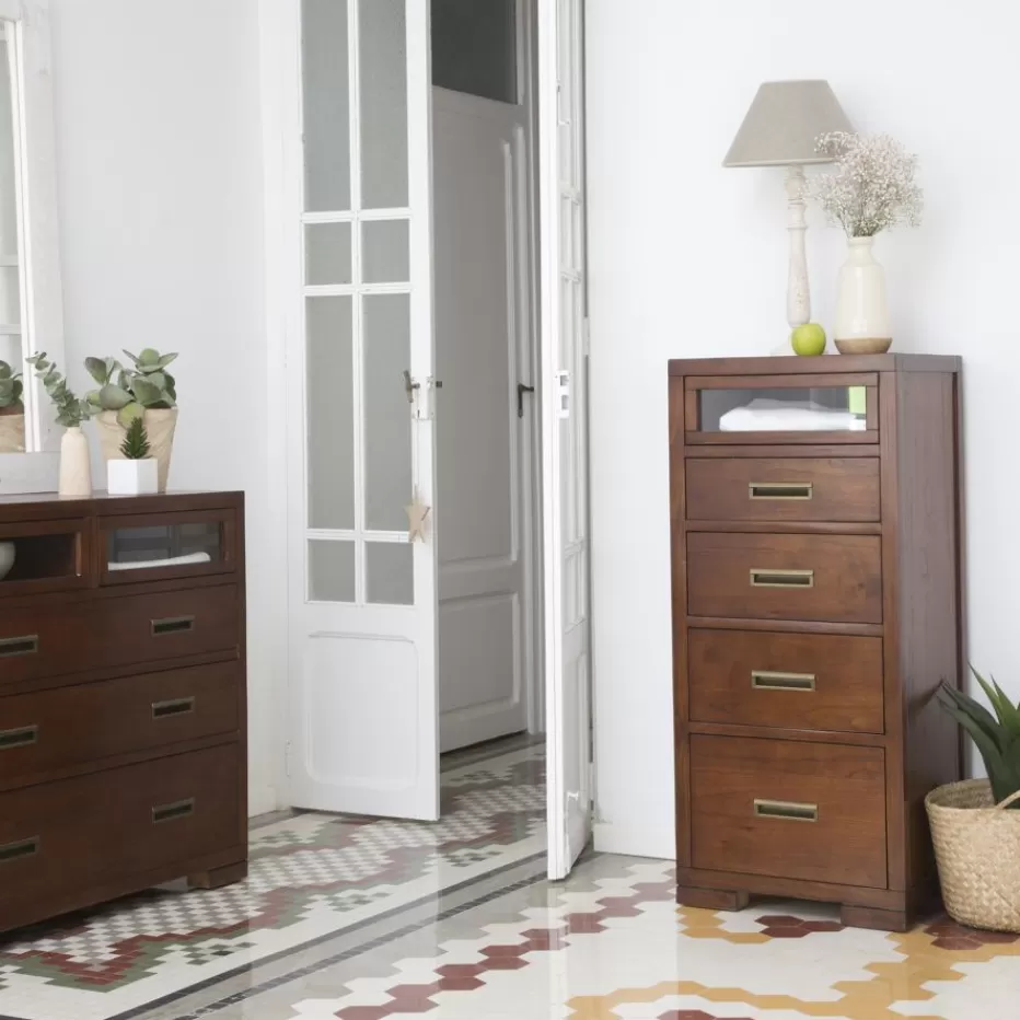 Cheap Kenia Commode en bois de teck en couleur Chambre | Meubles Tiroir