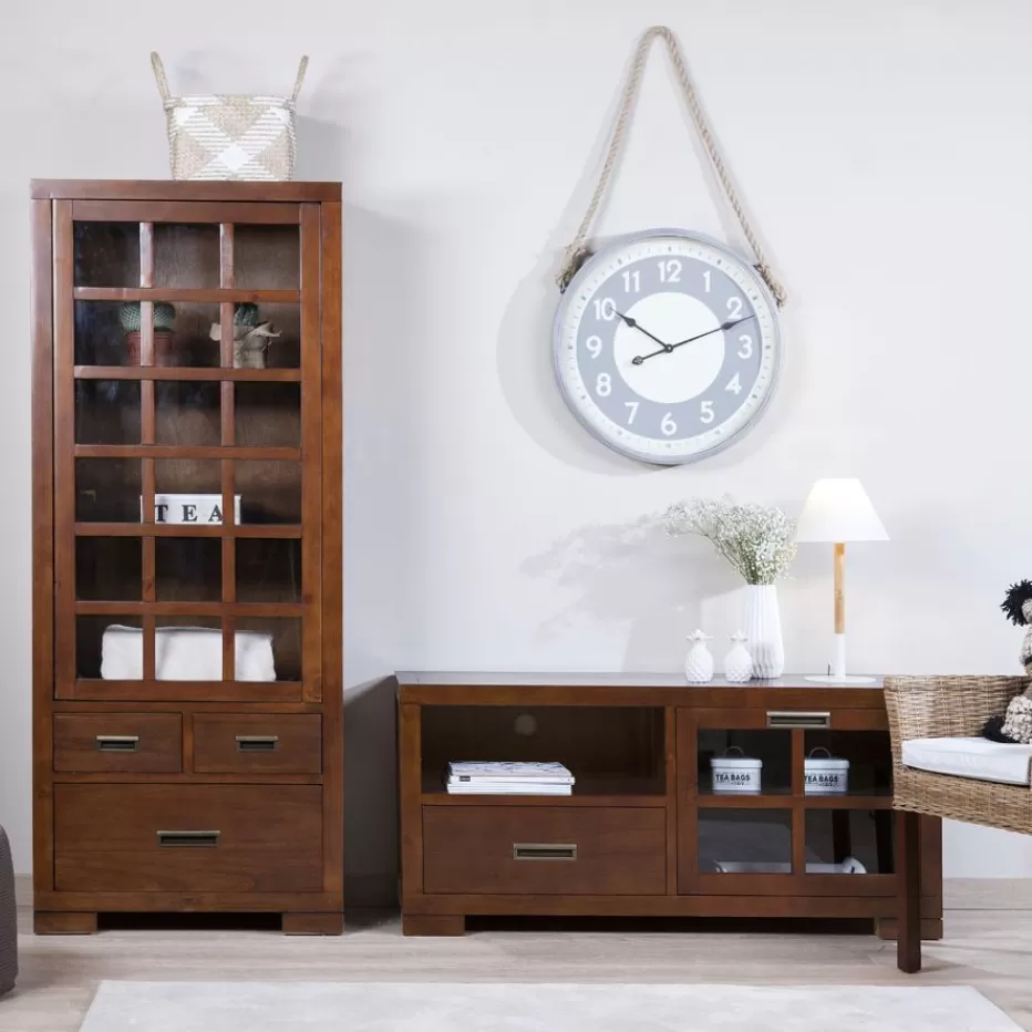 Best Sale Kenia Meuble tv petit en bois de teck de couleur. Salon | Meubles Tv