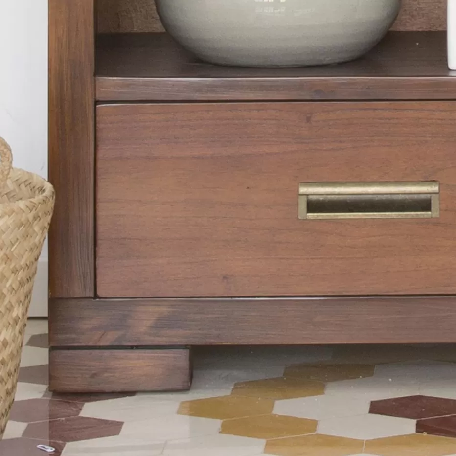 Best Sale Kenia Meuble tv petit en bois de teck de couleur. Salon | Meubles Tv