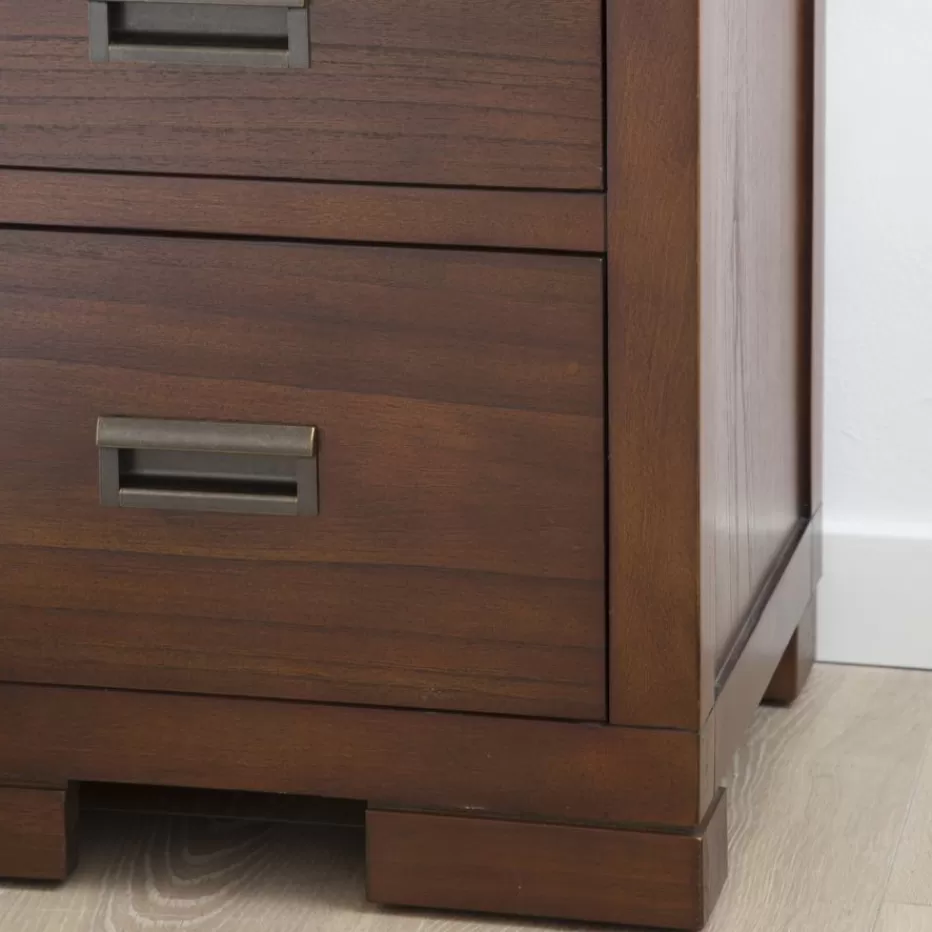 Hot Kenia Table de nuit en bois couleur teck Chambre | Tables De Chevet
