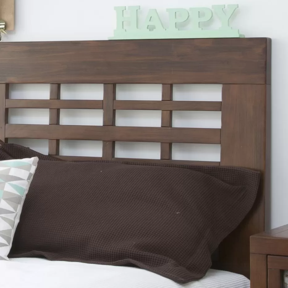 Outlet Kenia Tête de lit en bois massif pour lit de 150 et 160 couleur teck Chambre | Têtes De Lit