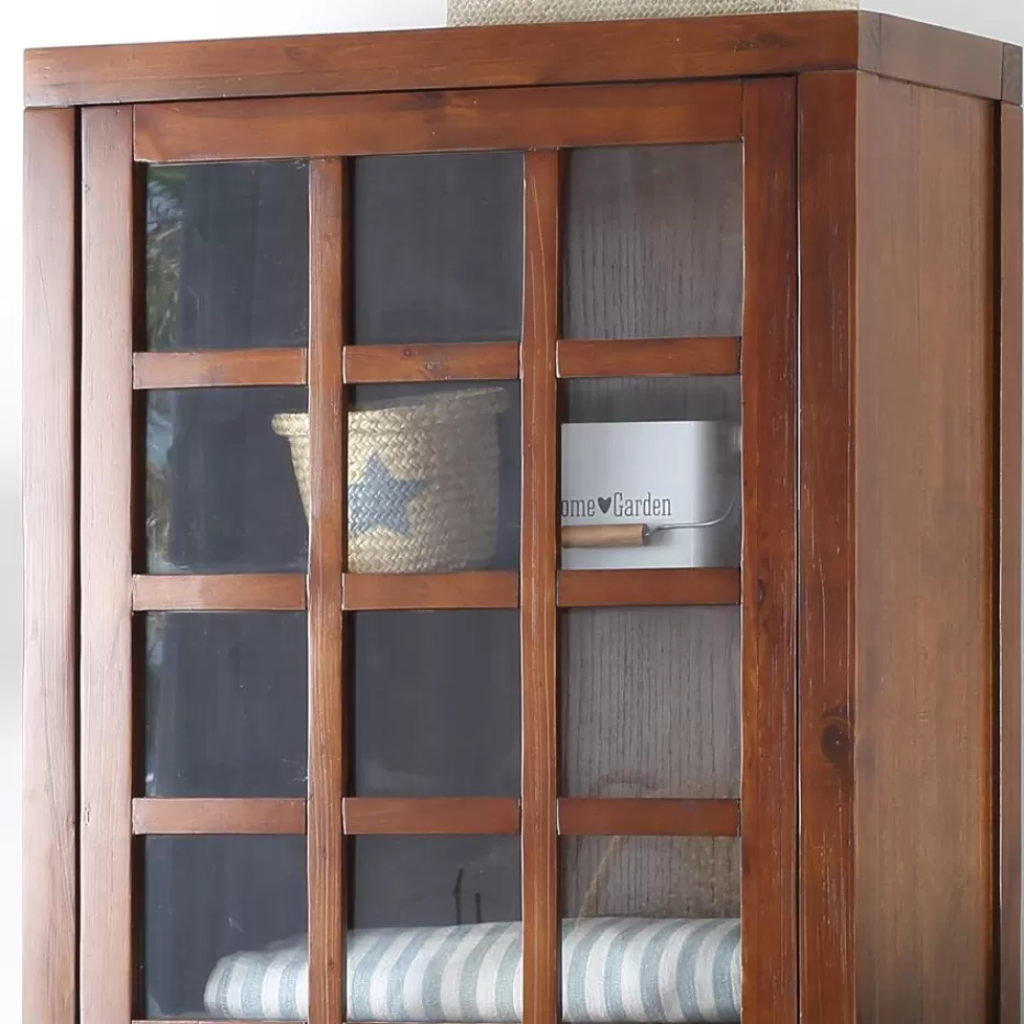 Shop Kenia Vitrine individuelle en bois de couleur teck Salles À Manger | Buffets Et Vitrines
