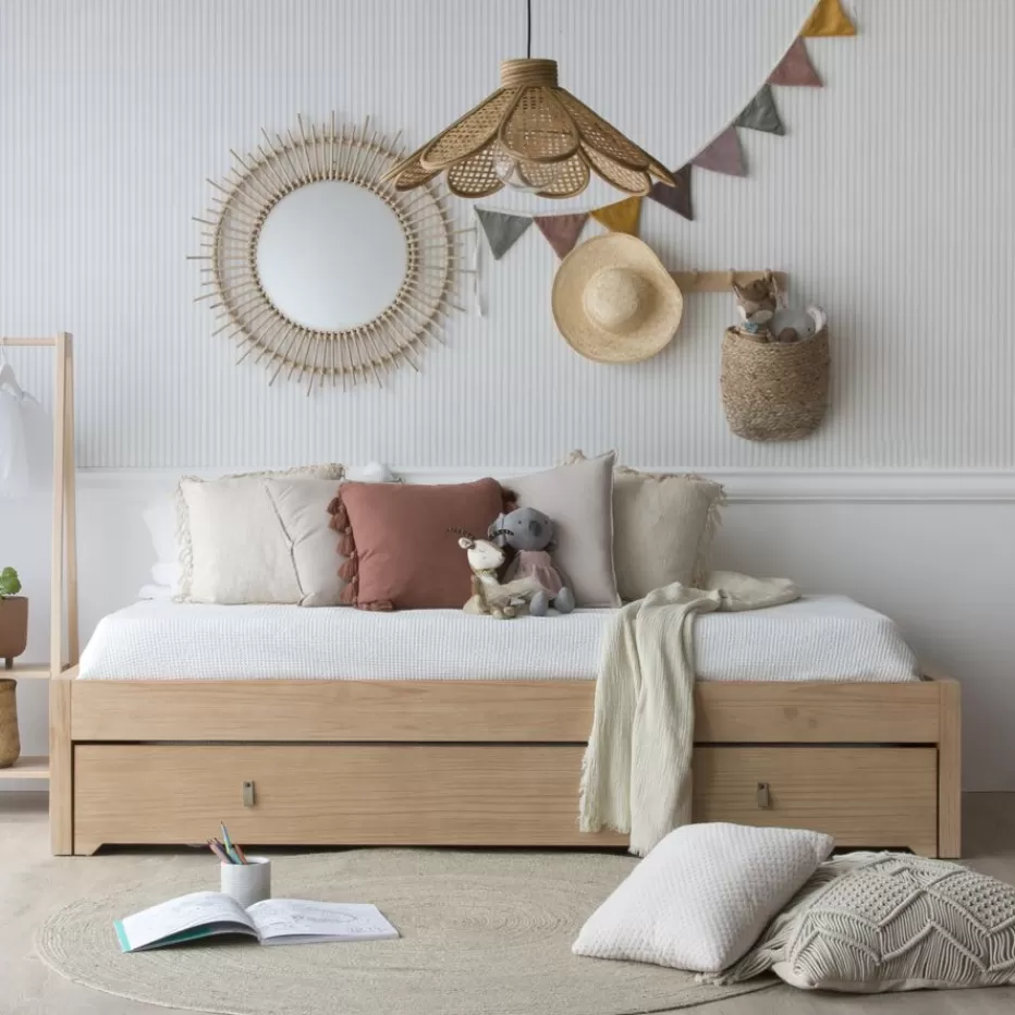 Fashion Kumla Lit superposé de couleur naturelle pour matelas de 90 Enfant Chambre Pour Jeunes Et Enfants | Lits Gigogne Et Lits Superposés
