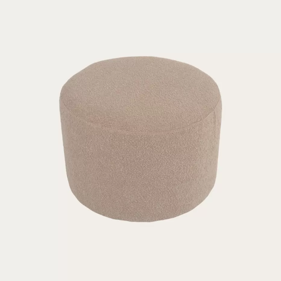 Best Sale Lucie Puf de salón redondo tapizado en borreguito rosa Poufs