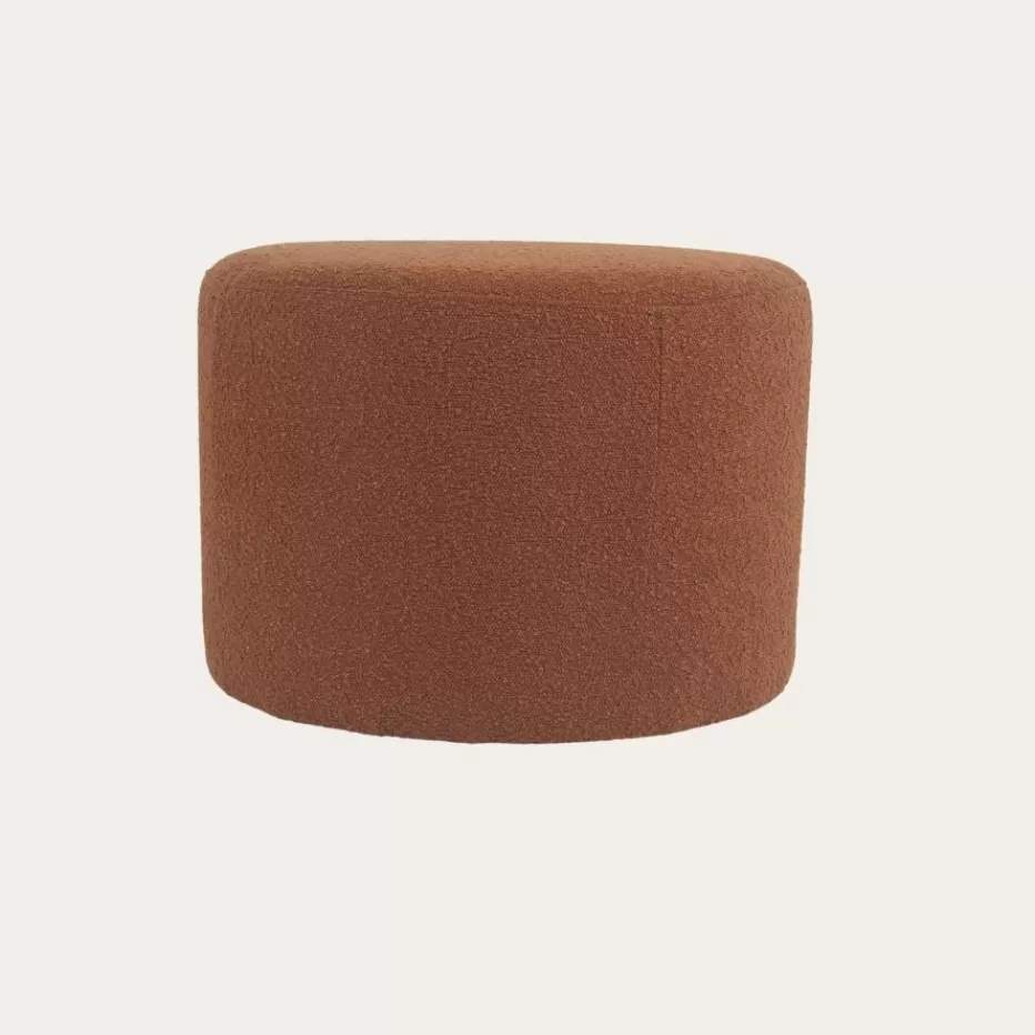 Cheap Lucie Puf de salón redondo tapizado en borreguito terracota Poufs