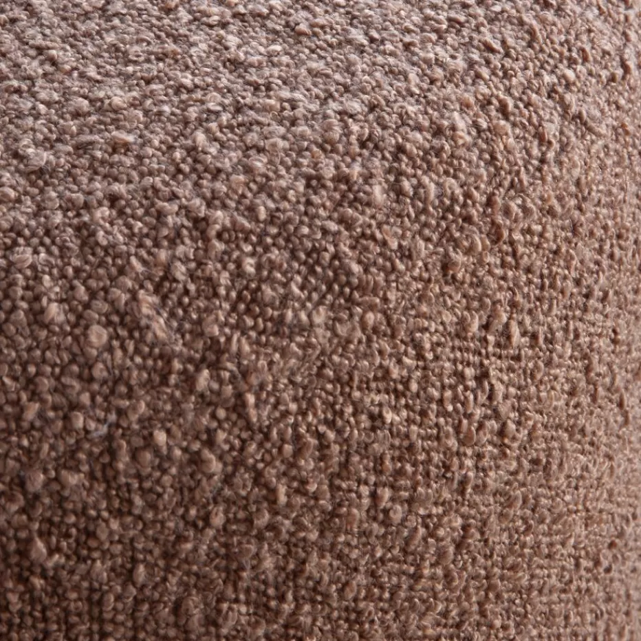 Cheap Lucie Puf de salón redondo tapizado en borreguito terracota Poufs