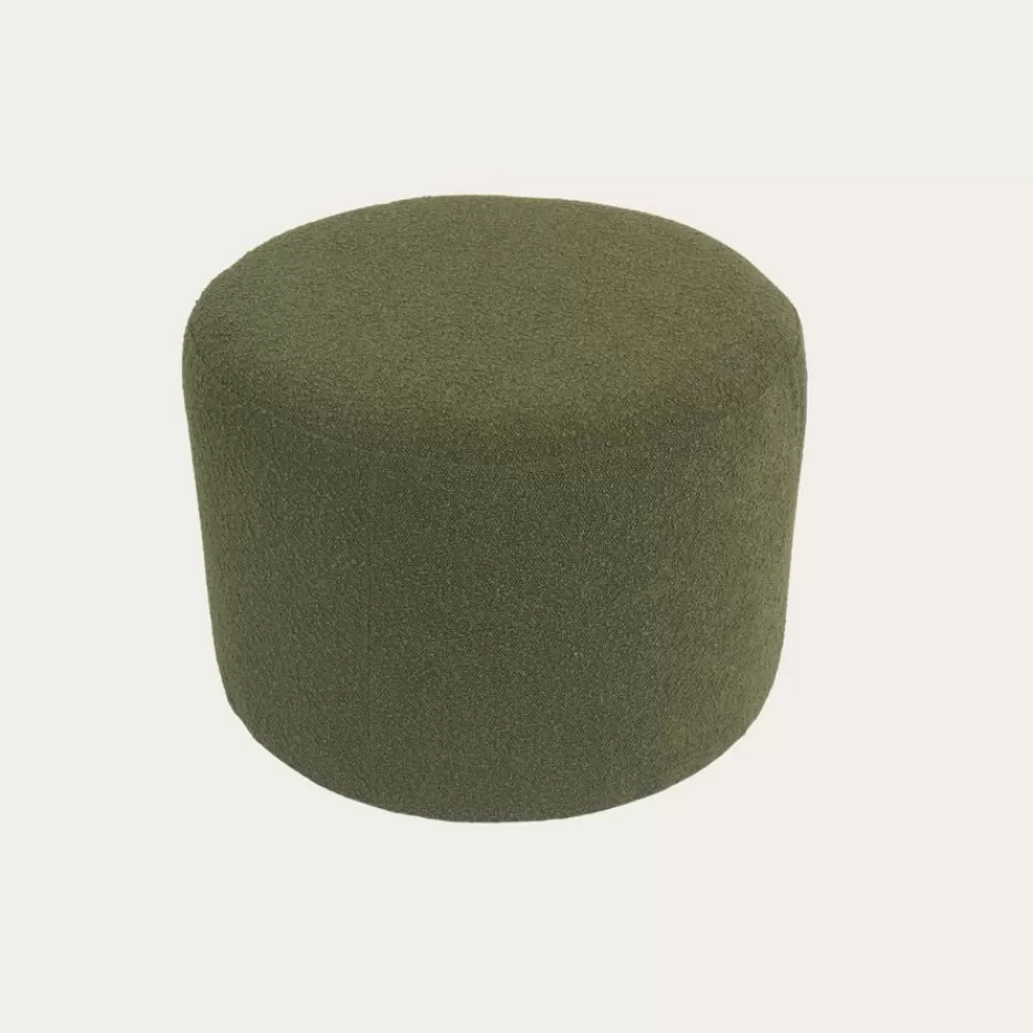 Flash Sale Lucie Puf de salón redondo tapizado en borreguito verde Poufs