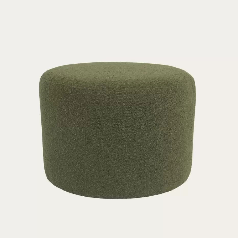 Flash Sale Lucie Puf de salón redondo tapizado en borreguito verde Poufs