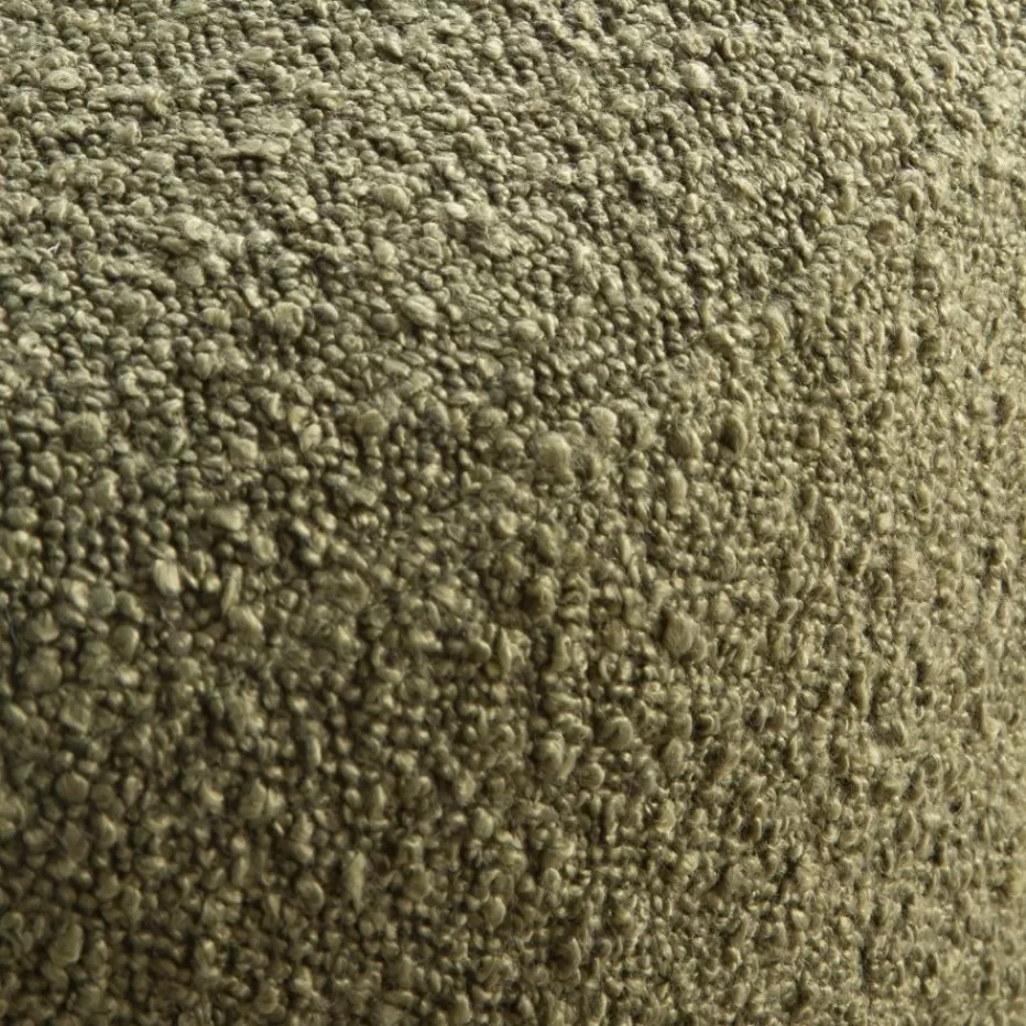 Flash Sale Lucie Puf de salón redondo tapizado en borreguito verde Poufs
