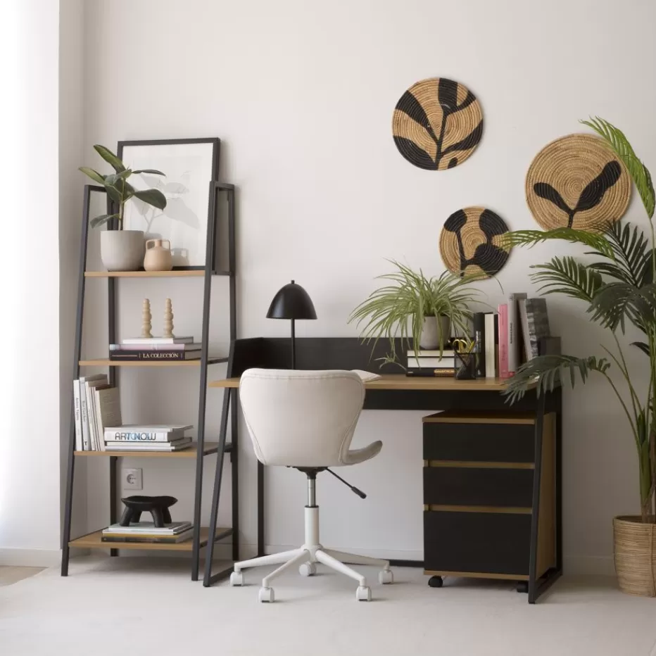 Shop Madison étagère échelle en chêne sauvage et métal noir Meubles Auxiliaires | Étagères