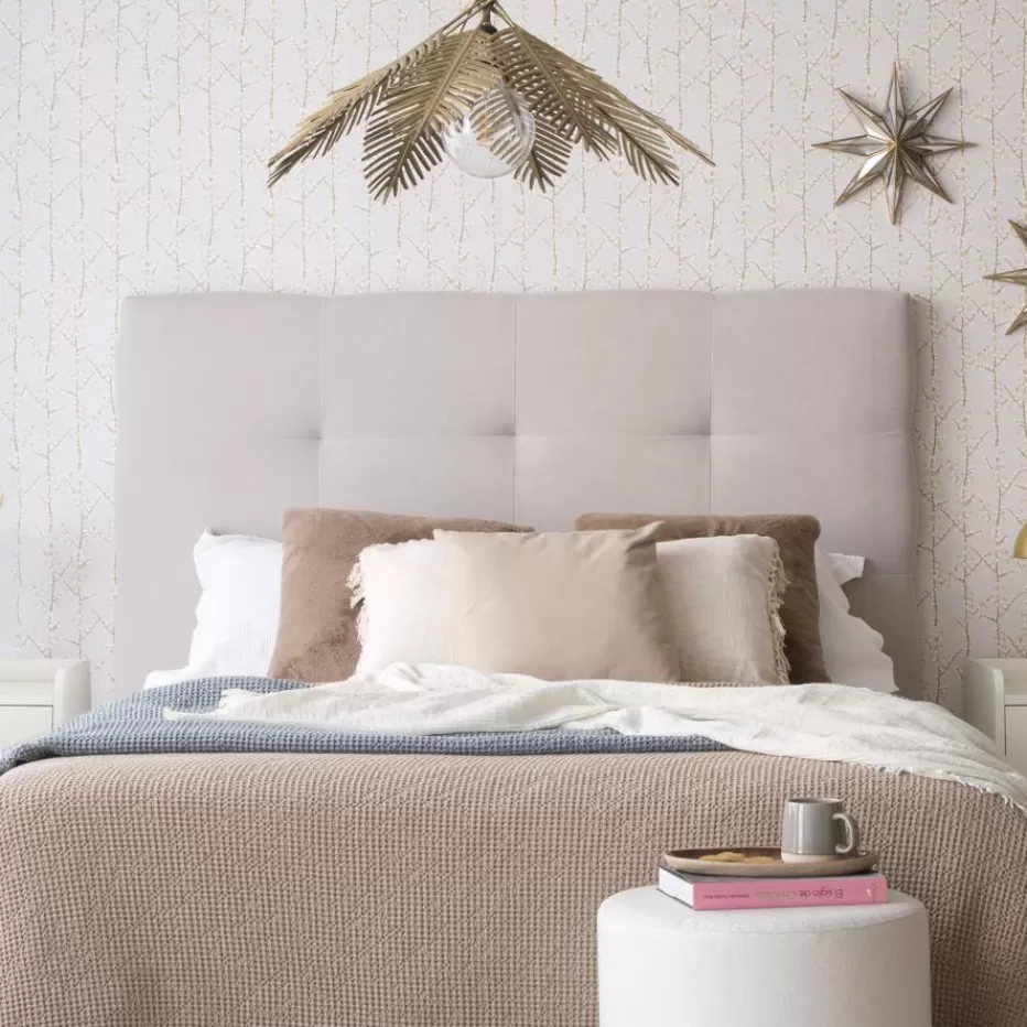 Discount Maira Tête de lit capitonnée beige pour lit de 150 et 160 Chambre | Meubles De Chambre À Coucher