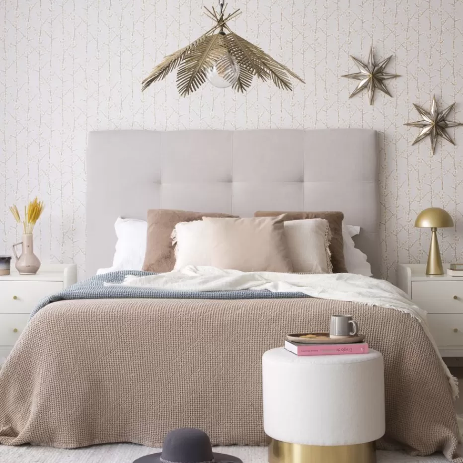 Discount Maira Tête de lit capitonnée beige pour lit de 150 et 160 Chambre | Meubles De Chambre À Coucher