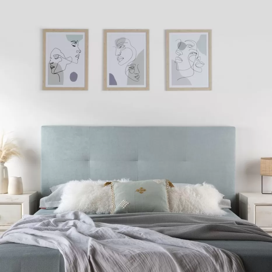 Cheap Maira Tête de lit tapissée bleu turquoise pour lit de 150 et 160 Chambre | Meubles De Chambre À Coucher
