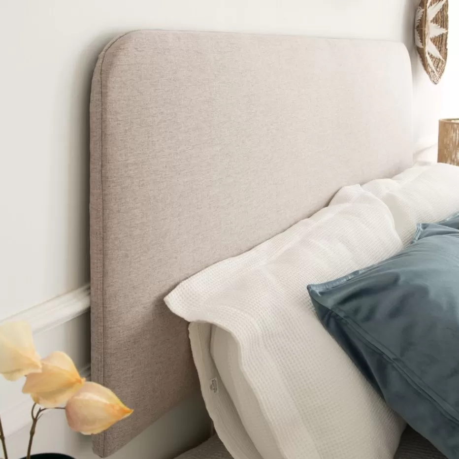 Cheap Marti Tête de lit tapissée en taupe pour lit de 140 Chambre | Meubles De Chambre À Coucher