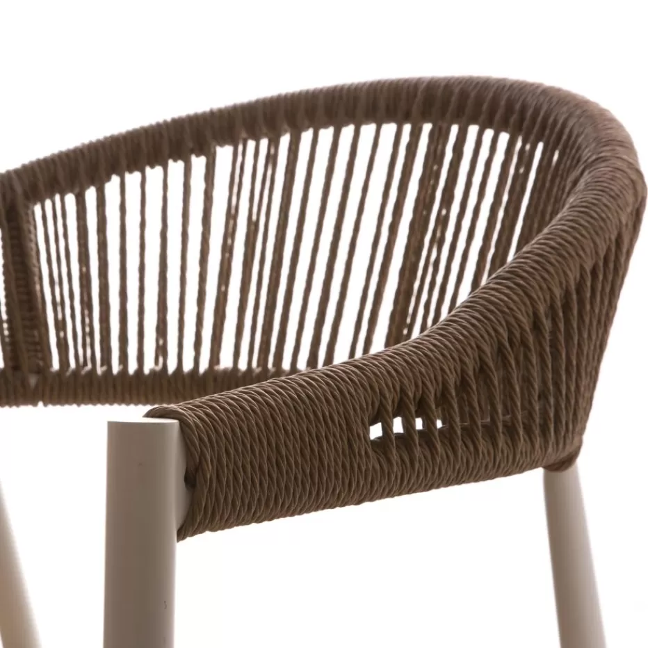 Discount Melbu Chaise de jardin en rotin synthétique et aluminium blanc Chaises De Jardin