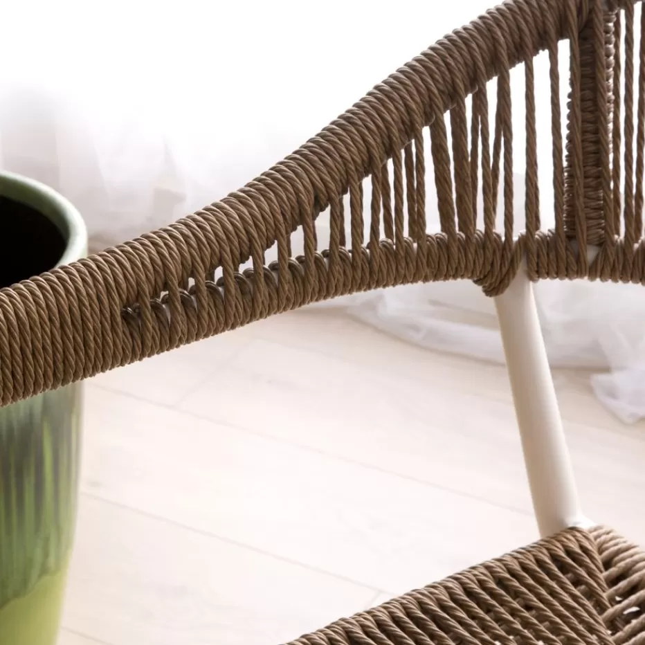 Discount Melbu Chaise de jardin en rotin synthétique et aluminium blanc Chaises De Jardin