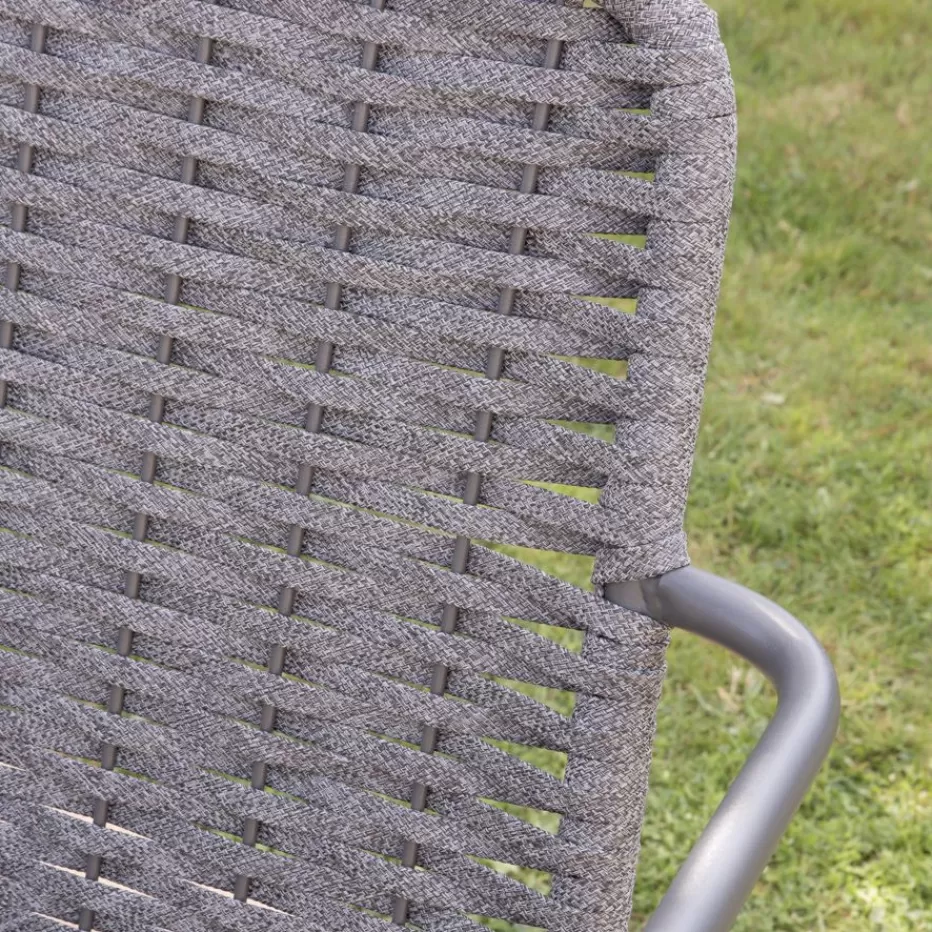 Flash Sale Mink Chaise de jardin en corde de couleur anthracite et en aluminium graphite Chaises De Jardin