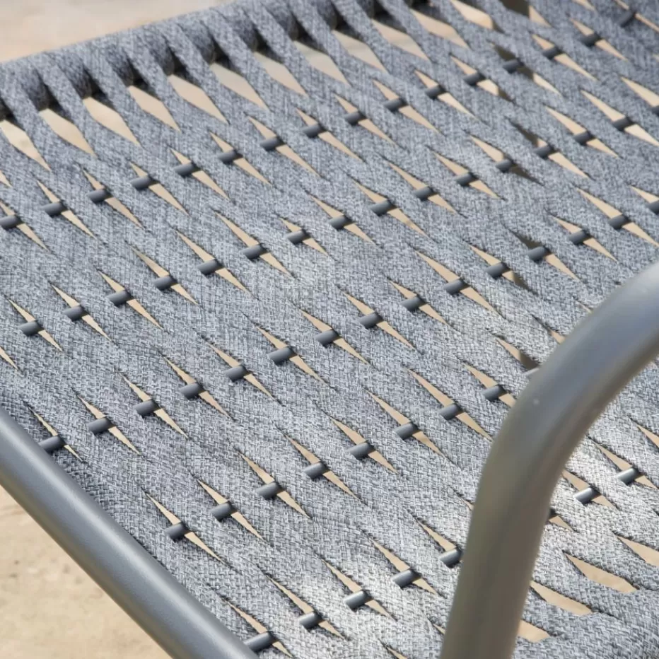 Flash Sale Mink Chaise de jardin en corde de couleur anthracite et en aluminium graphite Chaises De Jardin
