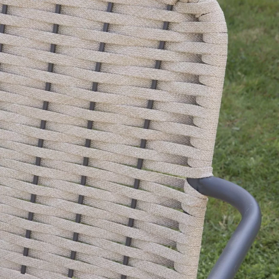 Shop Mink Chaise de jardin en corde de couleur taupe et en aluminium graphite Chaises De Jardin