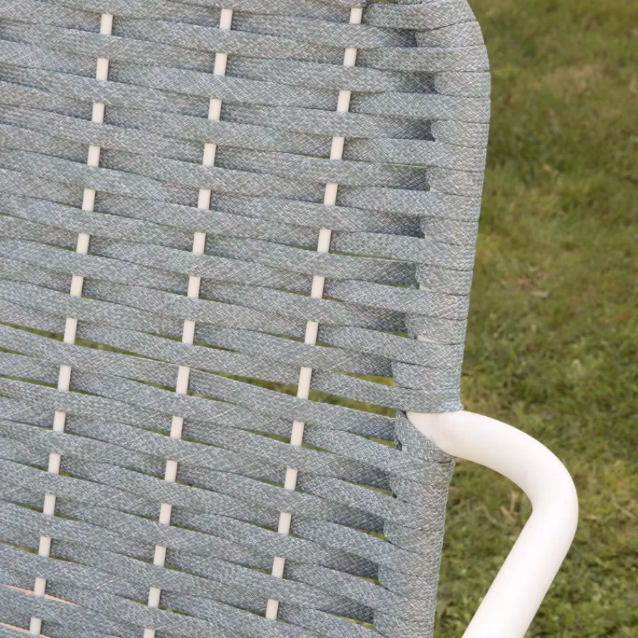 Cheap Mink Chaise de jardin en corde de couleur tourmaline et en aluminium blanc Chaises De Jardin