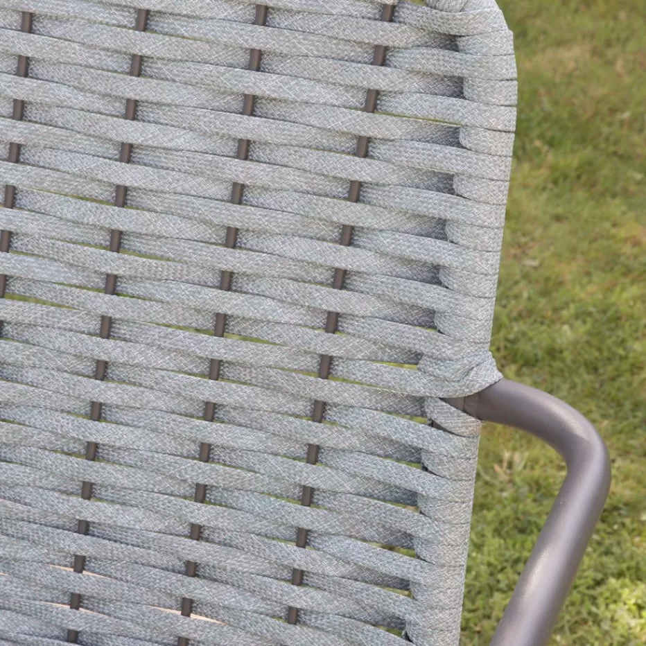 Shop Mink Chaise de jardin en corde de couleur tourmaline et en aluminium graphite Chaises De Jardin