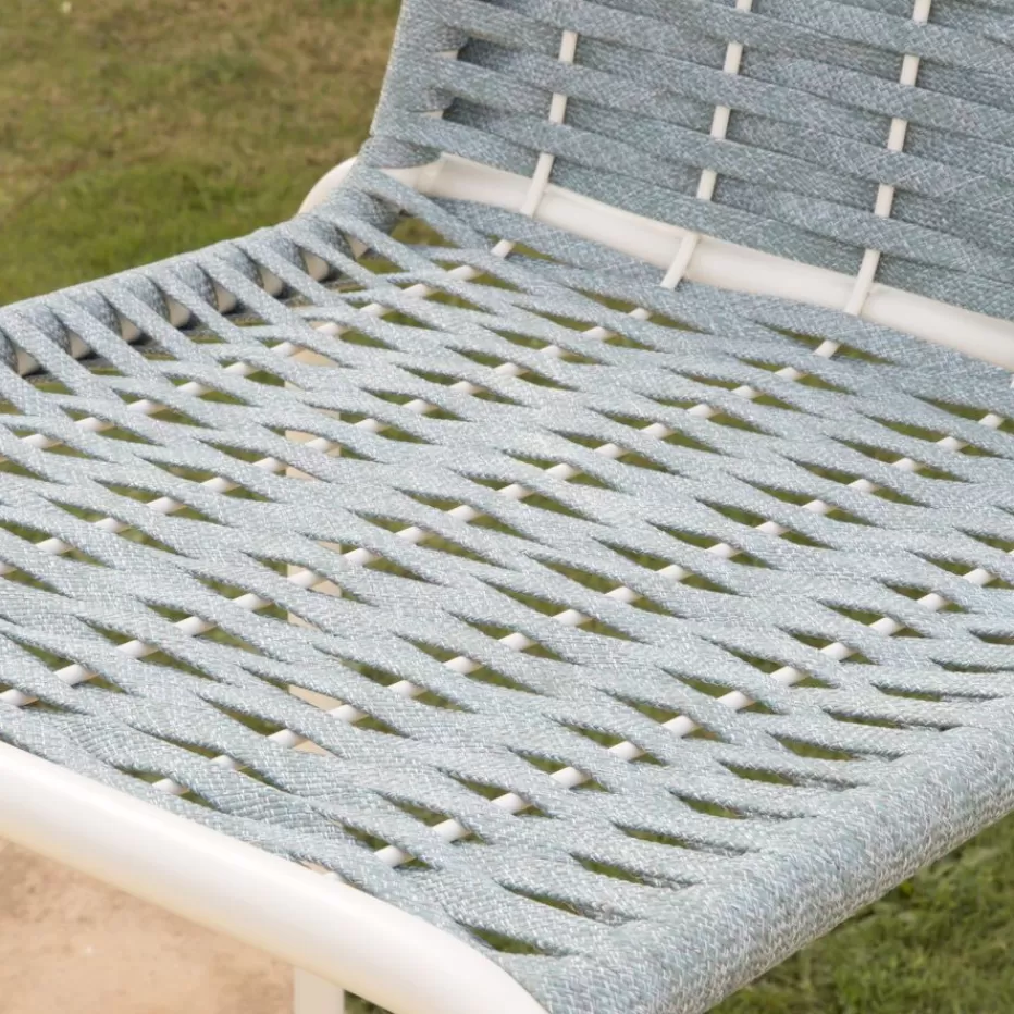 Sale Mink Tabouret de jardin en corde tourmaline et aluminium blanc Tabourets De Jardin