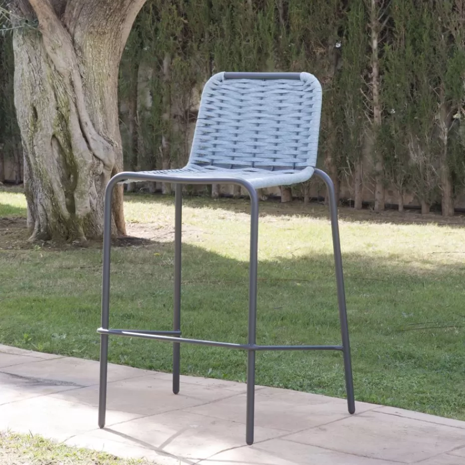Outlet Mink Tabouret de jardin en corde tourmaline et aluminium graphite Tabourets De Jardin