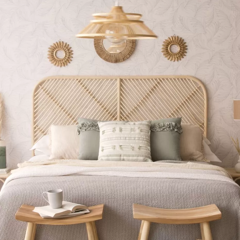 Clearance Nala Tête de lit en rotin naturel pour lit de 150 et 160 Chambre | Têtes De Lit