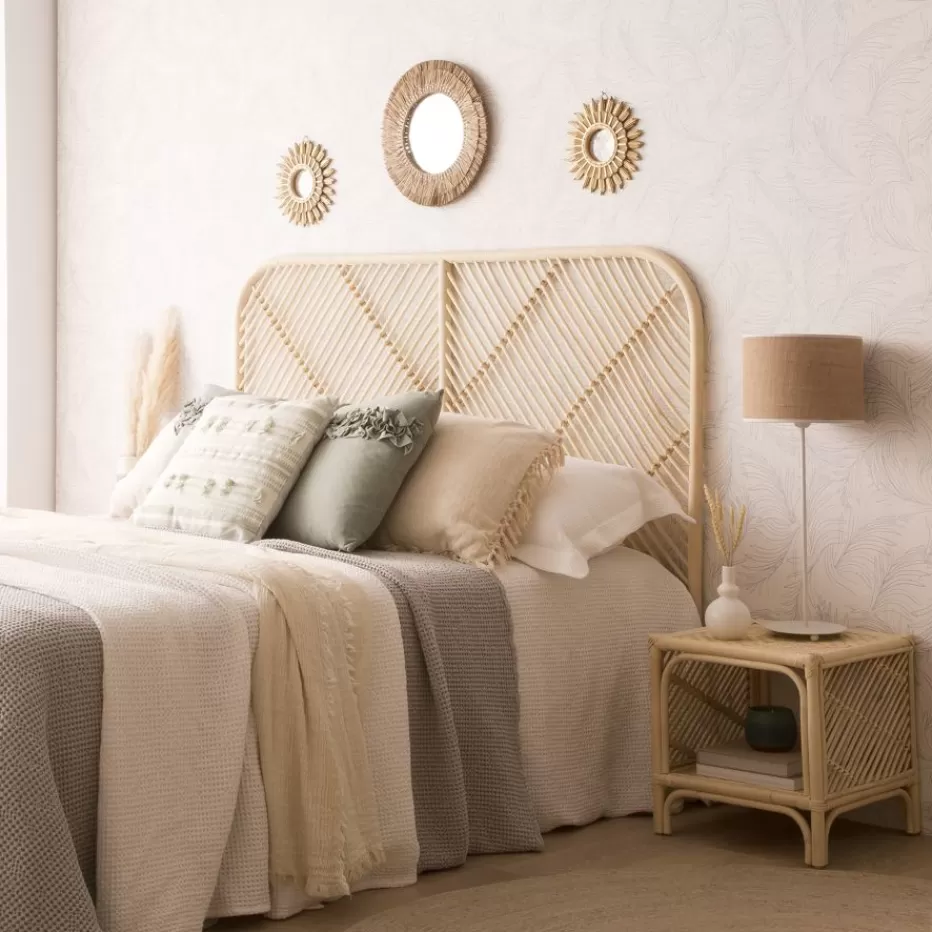 Clearance Nala Tête de lit en rotin naturel pour lit de 150 et 160 Chambre | Têtes De Lit