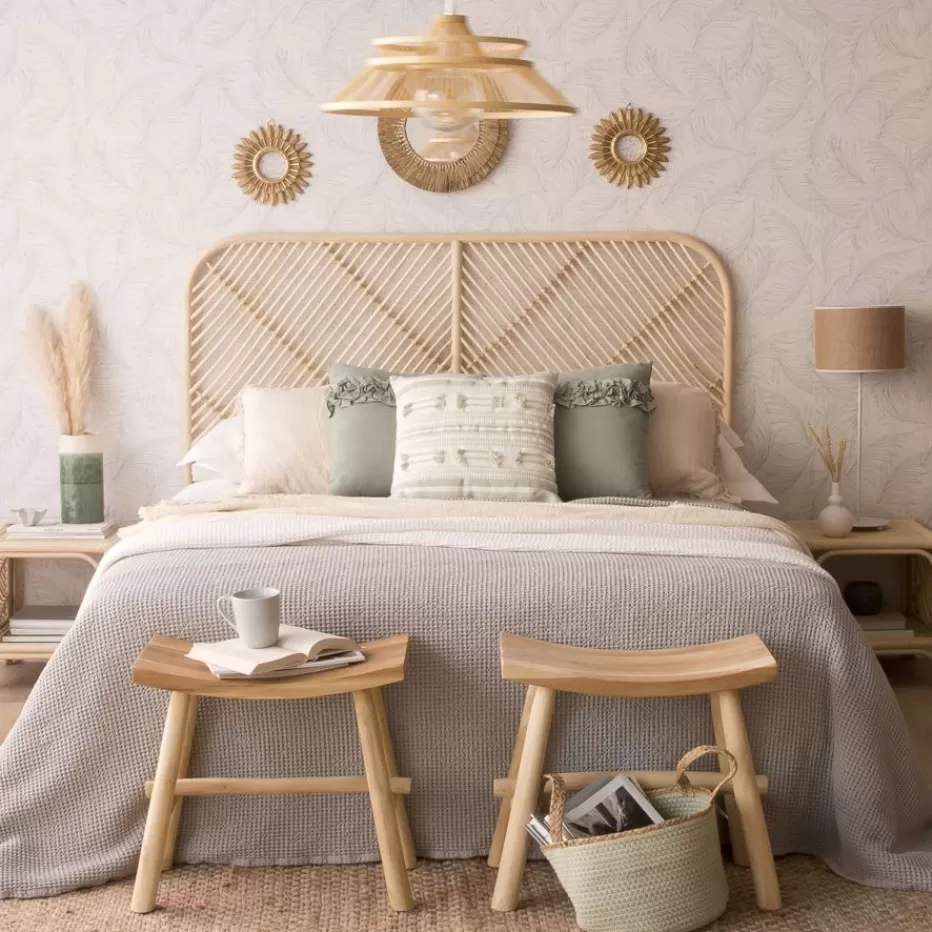 Clearance Nala Tête de lit en rotin naturel pour lit de 150 et 160 Chambre | Têtes De Lit