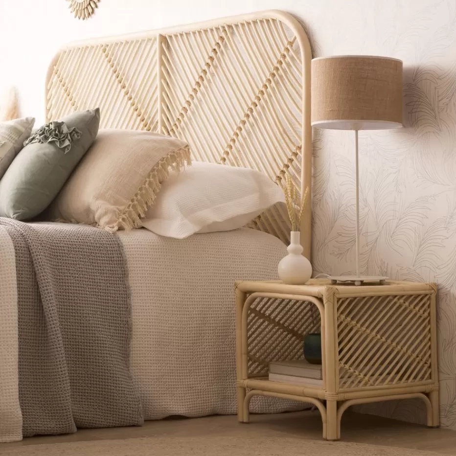 Clearance Nala Tête de lit en rotin naturel pour lit de 150 et 160 Chambre | Têtes De Lit