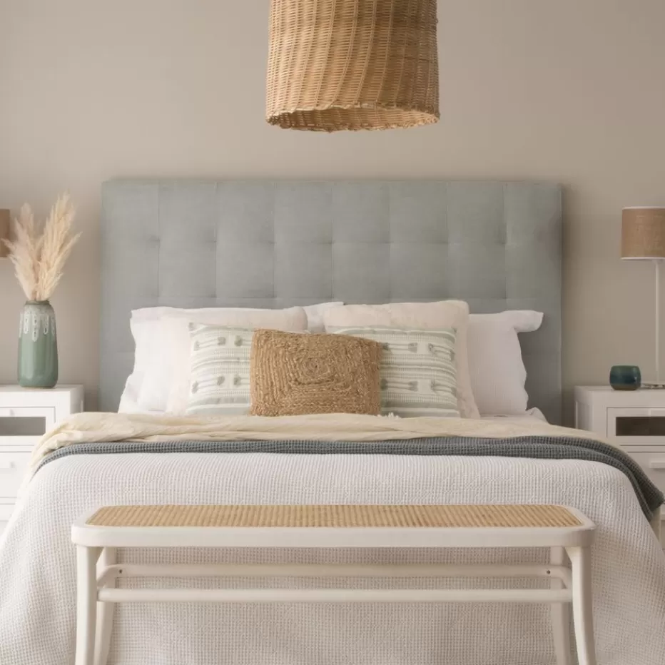 Online Neris Tête de lit tapissée bleu turquoise pour lit de 140 Chambre | Meubles De Chambre À Coucher