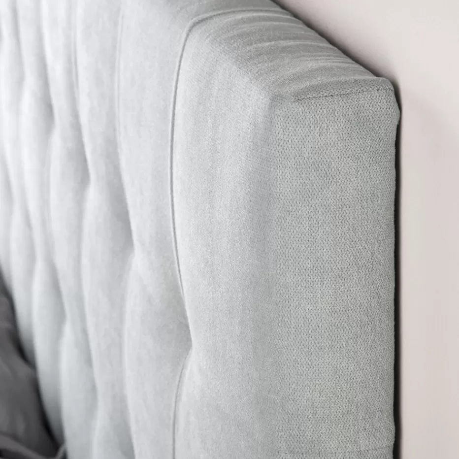 Outlet Neris Tête de lit tapissée bleu turquoise pour lit de 150 et 160 Chambre | Meubles De Chambre À Coucher