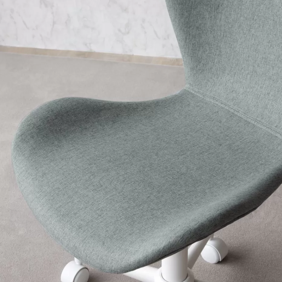 Best Nori Chaise de bureau rembourrée vert aigue-marine avec roulettes Salles À Manger | Meubles De Salle À Manger