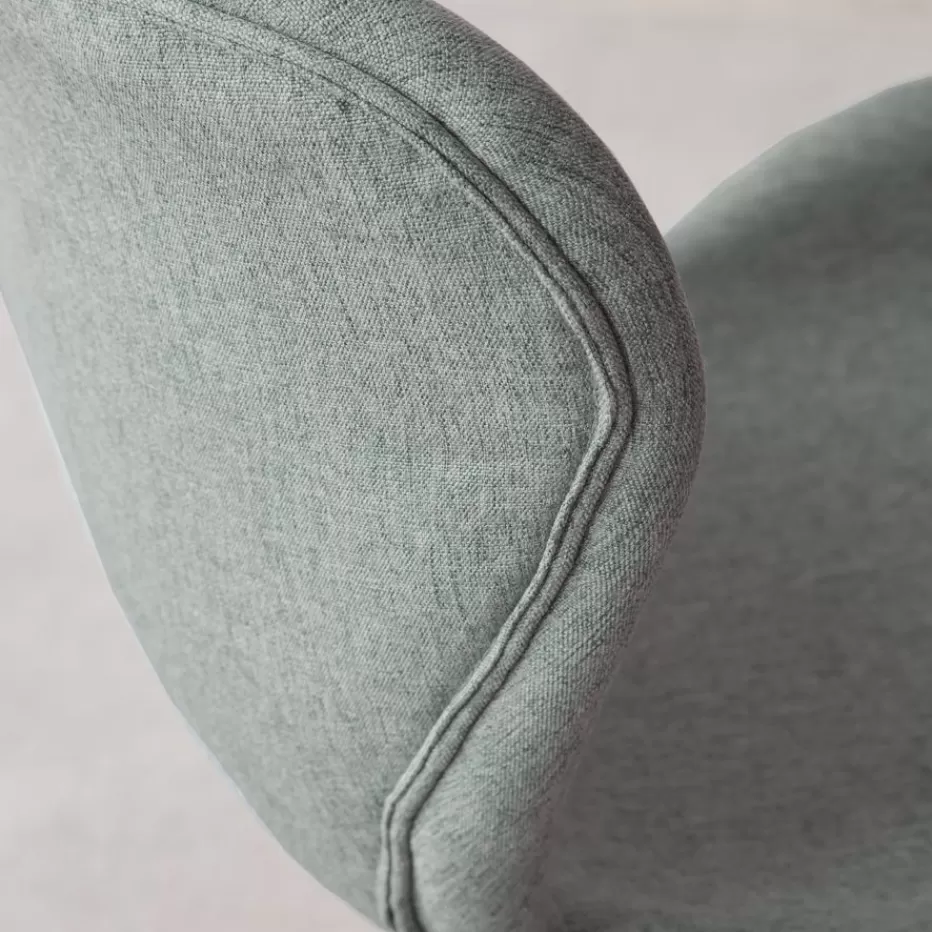Best Nori Chaise de bureau rembourrée vert aigue-marine avec roulettes Salles À Manger | Meubles De Salle À Manger