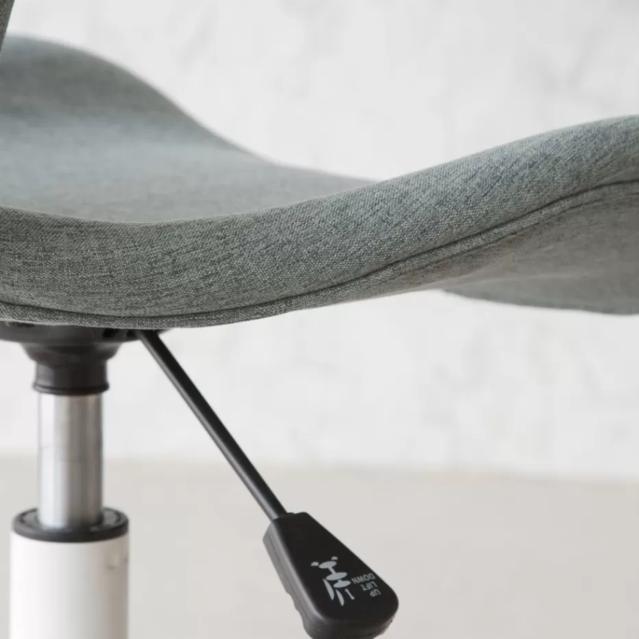 Best Nori Chaise de bureau rembourrée vert aigue-marine avec roulettes Salles À Manger | Meubles De Salle À Manger