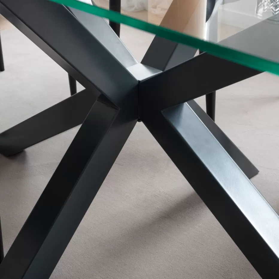 Best Nurma Mesa de comedor de metal gris antracita y cristal de 160x90 Salles À Manger | Tables En Verre