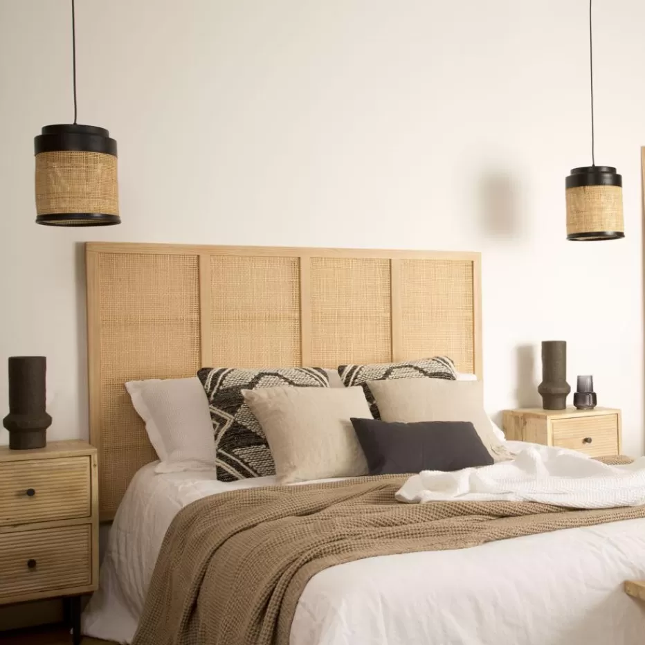 Cheap Pandora Tête de lit en bois et rotin pour lit de 150 et 160 Chambre | Têtes De Lit