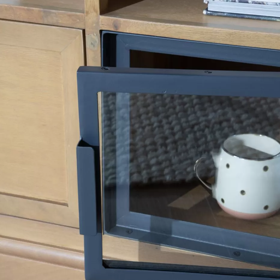 Discount Parma Meuble tv en bois massif de manguier et métal Salon | Meubles Tv